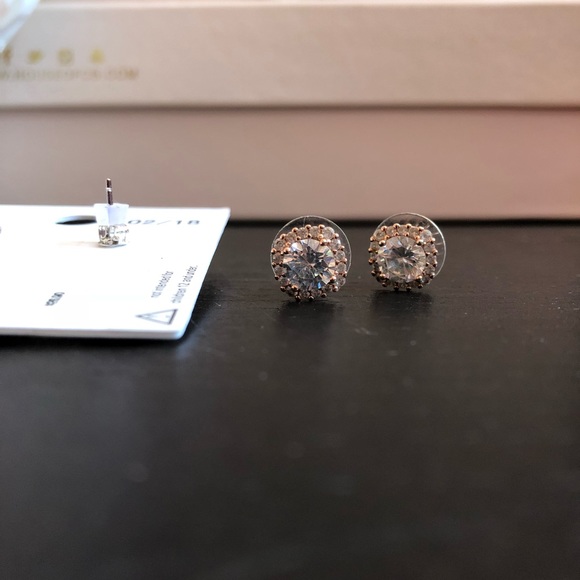 Halo Square Post Back Stud Earrings - Picture 6 of 8